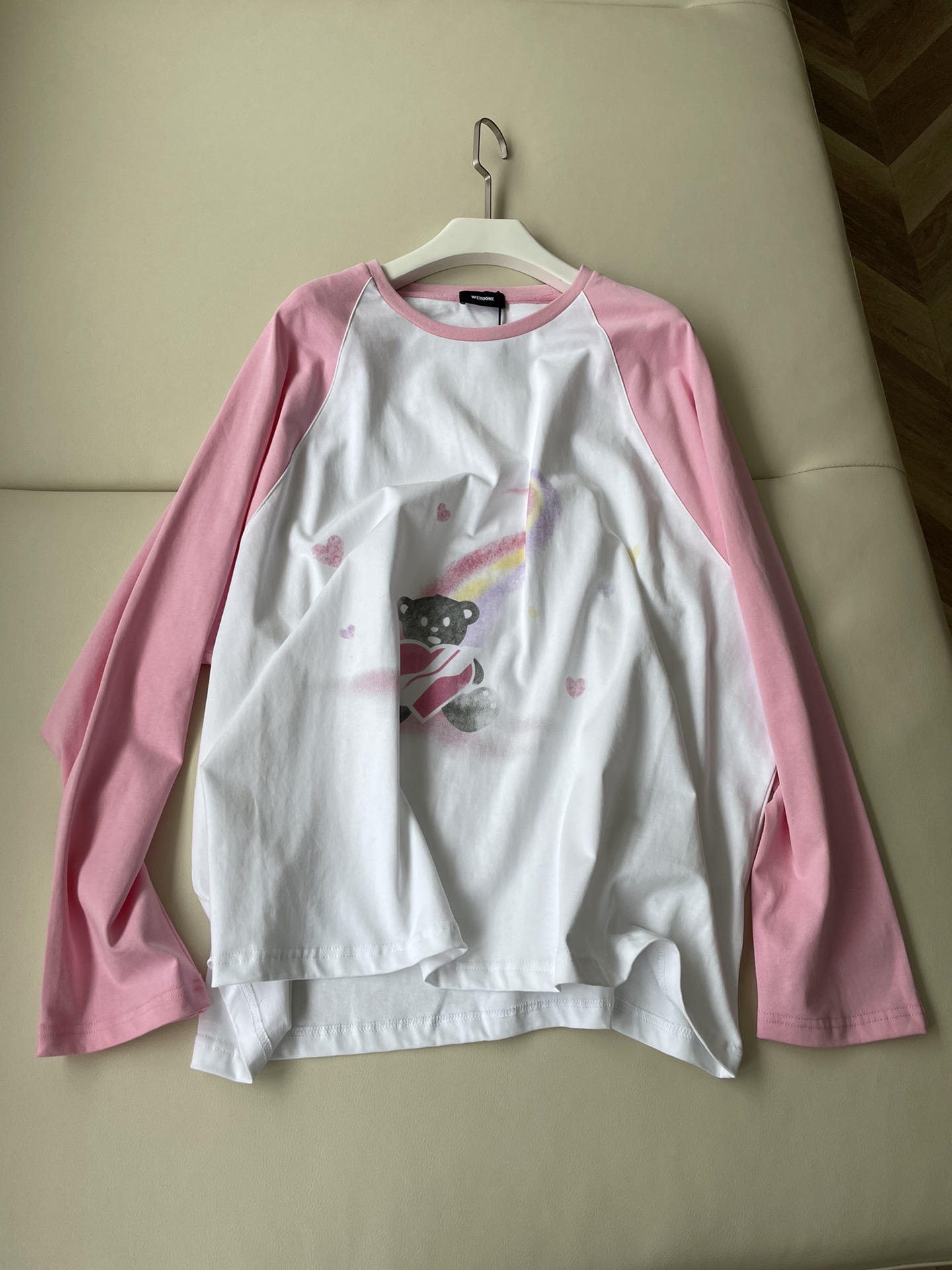 WE11DONE ウェルカムヘル tシャツスーパーコピー 純綿 長袖 トップス 人気もの 青春 シンプル ピンク_1