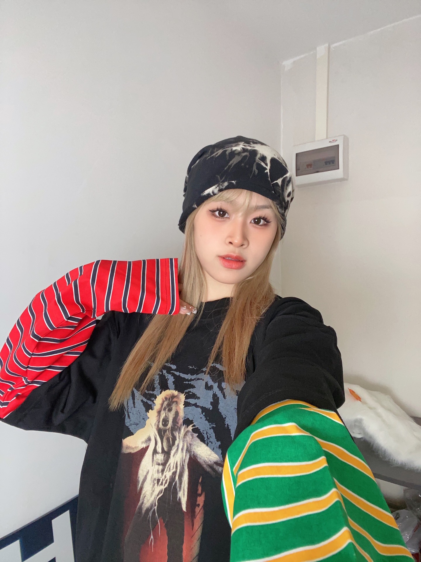 WE11DONE ウェルトップｎ級品 長袖 ミックスTシャツ 純綿トップス ゆったり シンプル 縞袖 カラフル_4