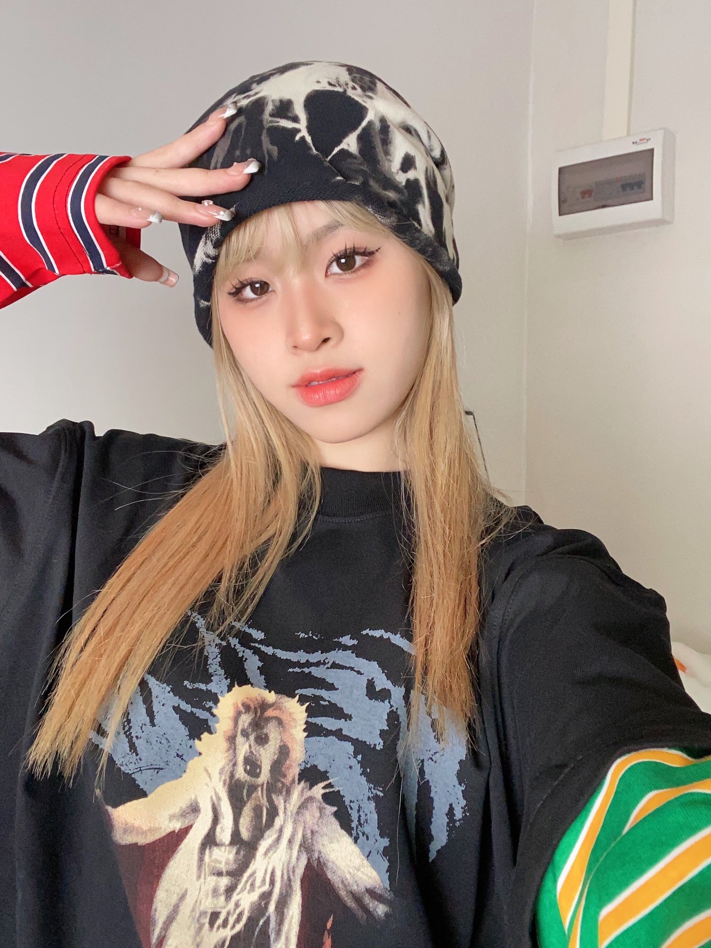 WE11DONE ウェルトップｎ級品 長袖 ミックスTシャツ 純綿トップス ゆったり シンプル 縞袖 カラフル_9
