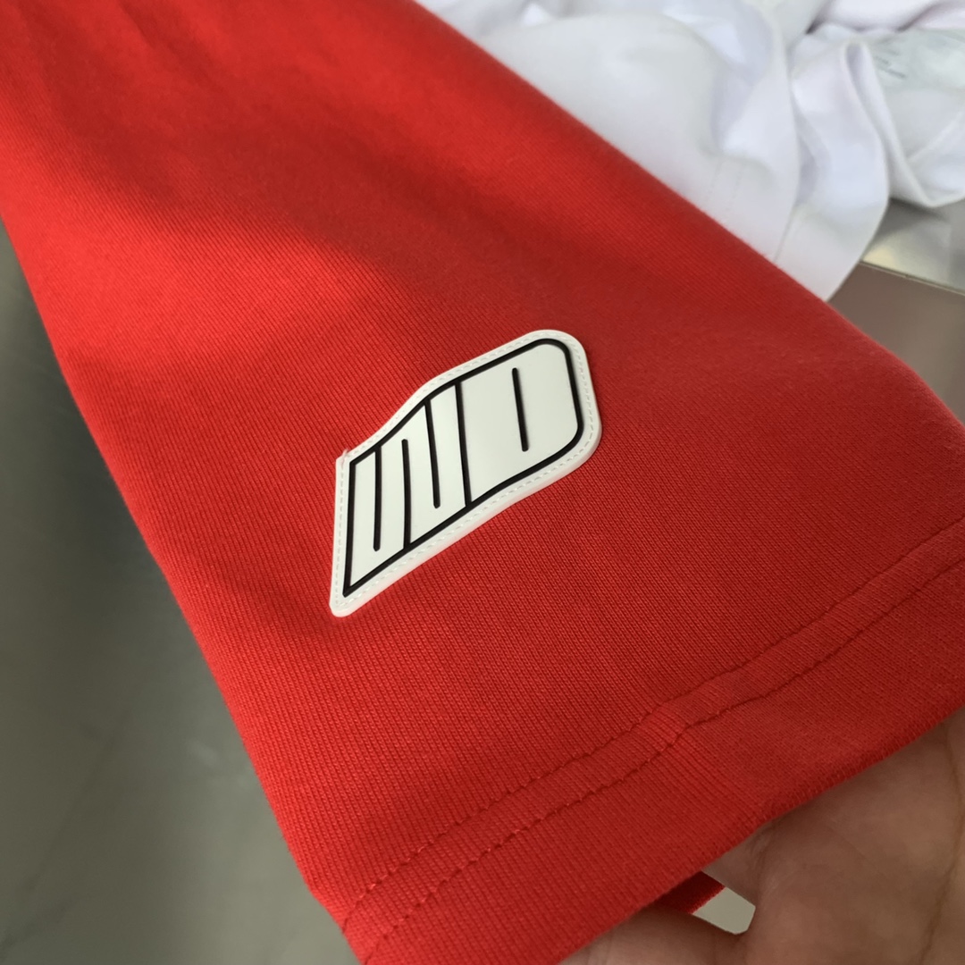 WE11DONE ウェルダン 韓国スーパーコピー 長袖 ミックスカラー Tシャツ 純綿トップス シンプル レッド_2