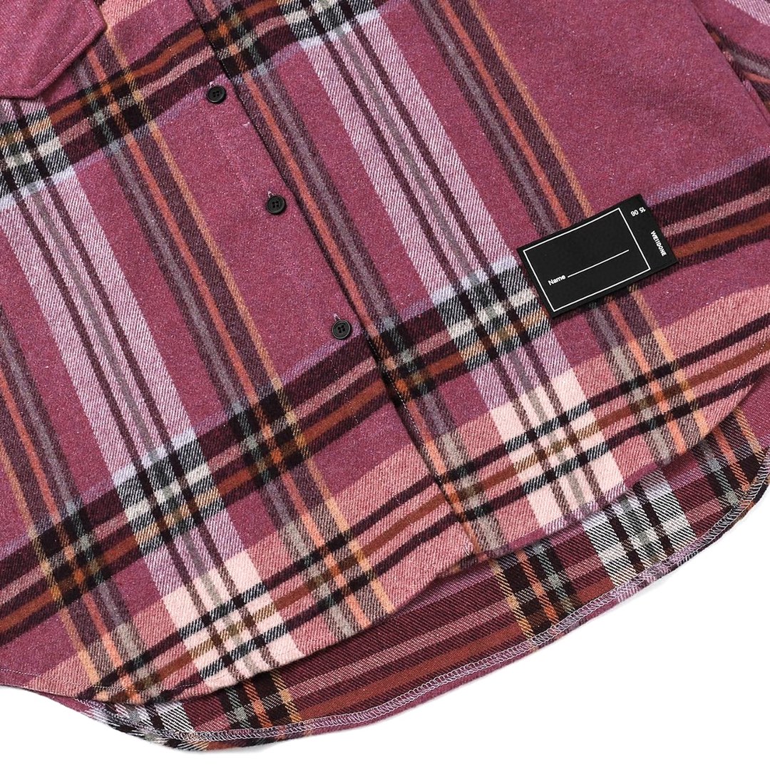 WE11DONE 早秋服 ウエルダンの意味ｎ級品 カジュアルシャツ トップス 格子模様 ファッション レッド_4
