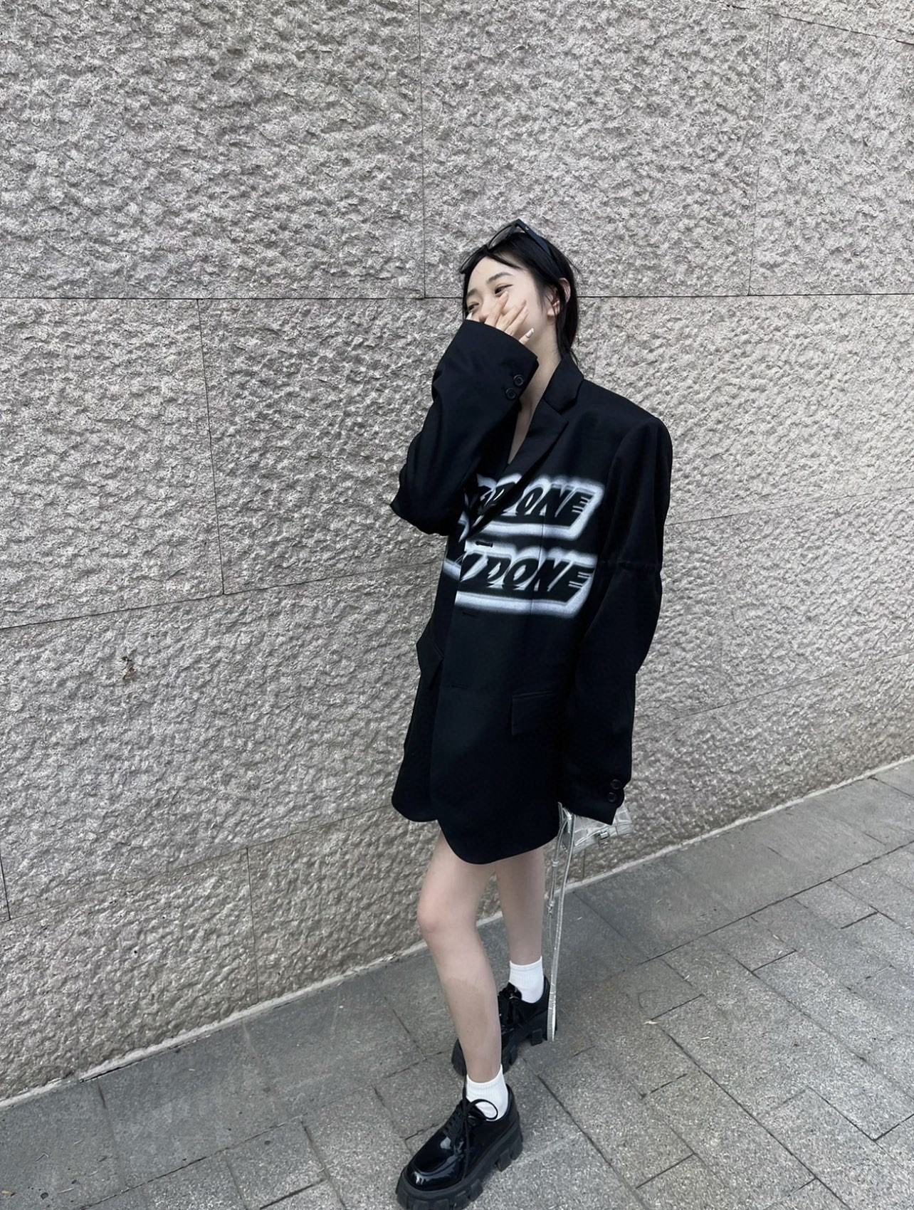 WE11DONE ウェルダン服スーパーコピー カジュアルスーツ ファッション ゆったり レディース ブラック_2