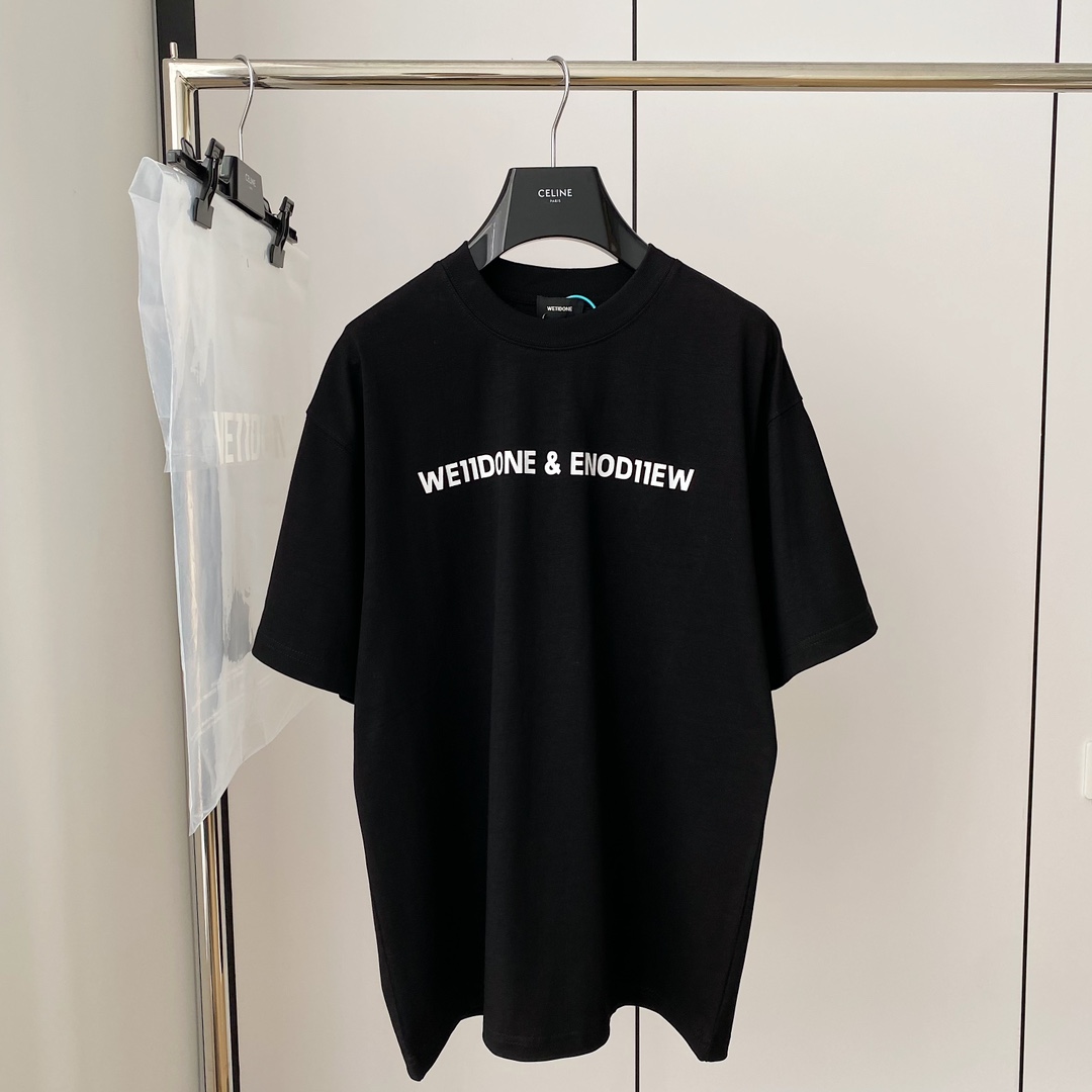 WE11DONE トップウェルスーパーコピー Tシャツ 純綿 丸首 ファッション 人気 2色可選 ブラック_2