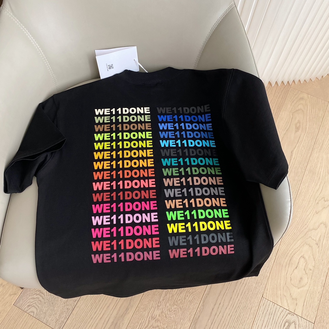 WE11DONE トップウェルスーパーコピー Tシャツ 純綿 丸首 ファッション 人気 2色可選 ブラック_9