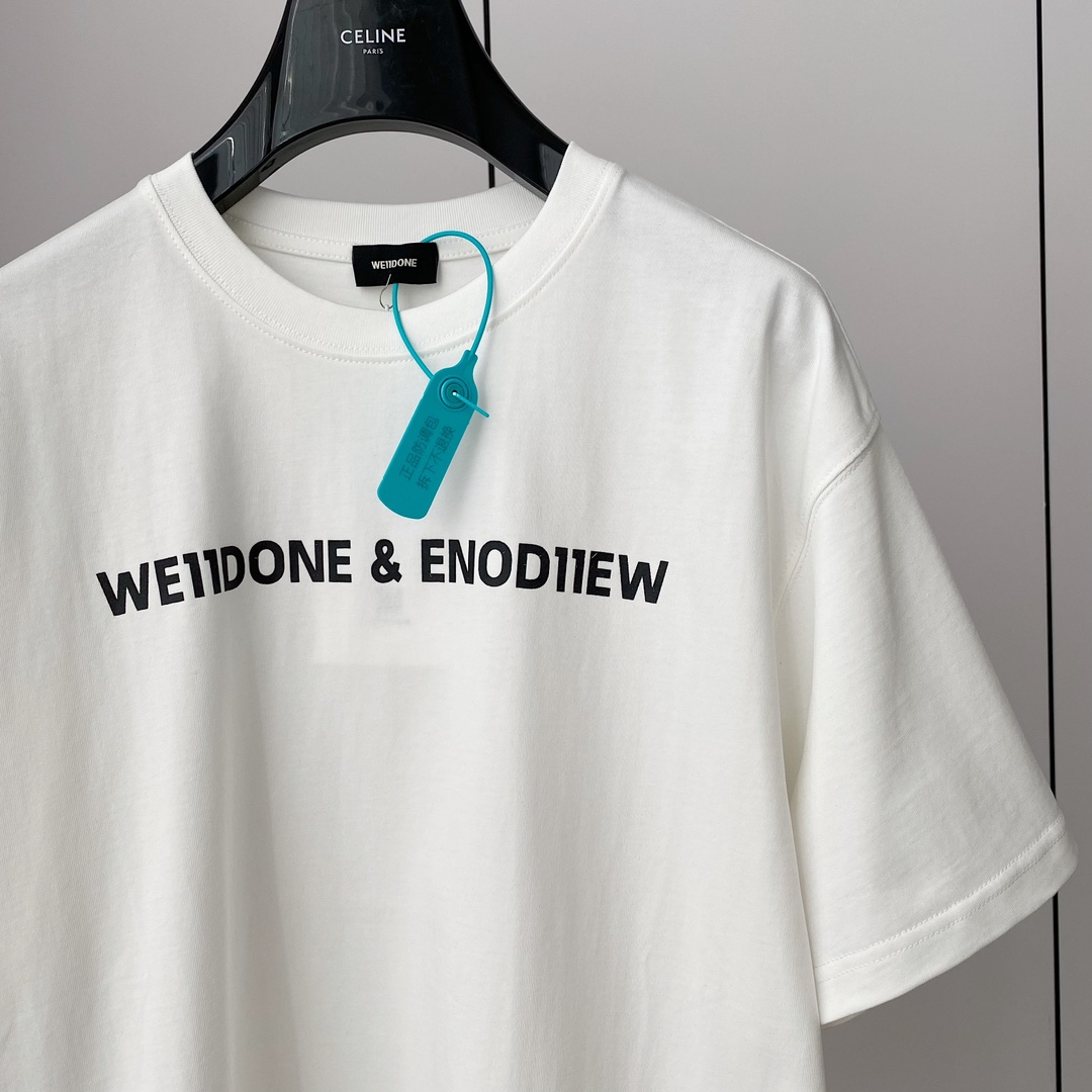 WE11DONE ウェルダン服コピー Tシャツ 純綿 丸首 トップス ファッション 人気 2色可選 ホワイト_2