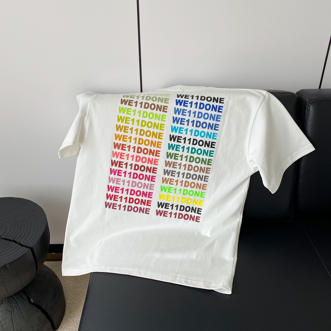 WE11DONE ウェルダン服コピー Tシャツ 純綿 丸首 トップス ファッション 人気 2色可選 ホワイト_5