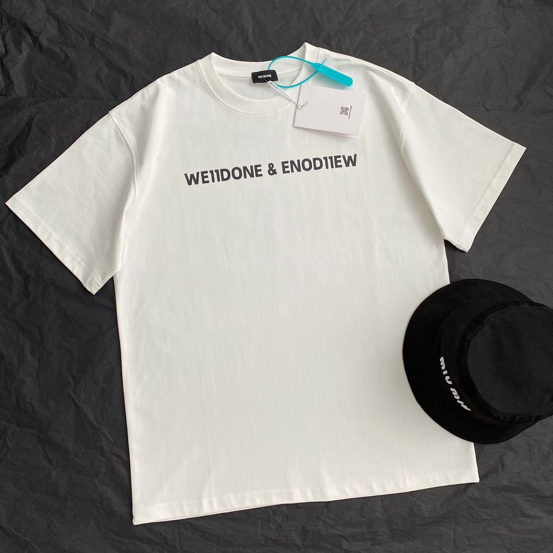 WE11DONE ウェルダン服コピー Tシャツ 純綿 丸首 トップス ファッション 人気 2色可選 ホワイト_6