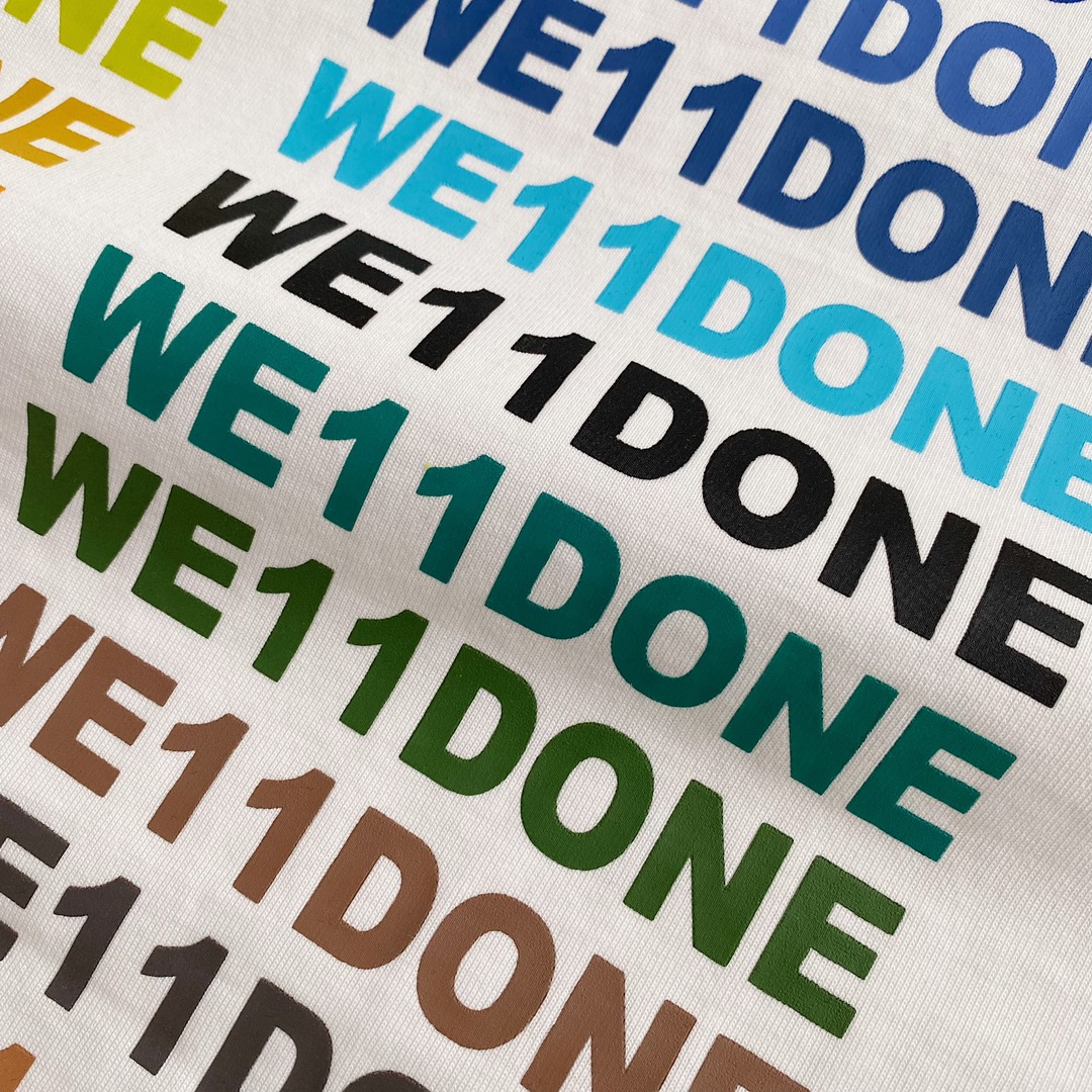 WE11DONE ウェルダン服コピー Tシャツ 純綿 丸首 トップス ファッション 人気 2色可選 ホワイト_7