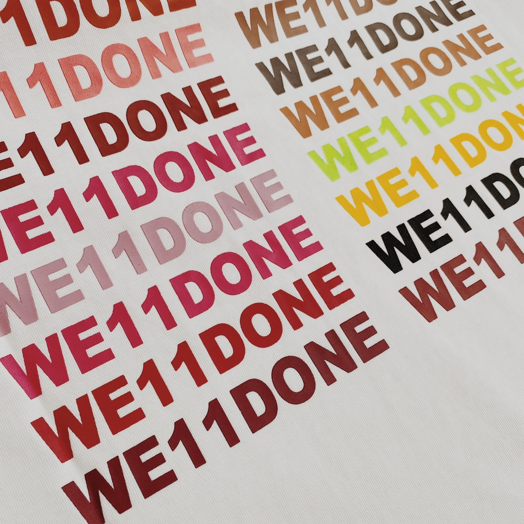 WE11DONE ウェルダン服コピー Tシャツ 純綿 丸首 トップス ファッション 人気 2色可選 ホワイト_8