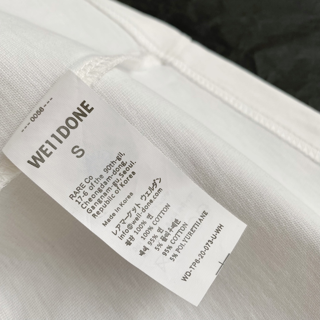 WE11DONE ウェルダン服コピー Tシャツ 純綿 丸首 トップス ファッション 人気 2色可選 ホワイト_9