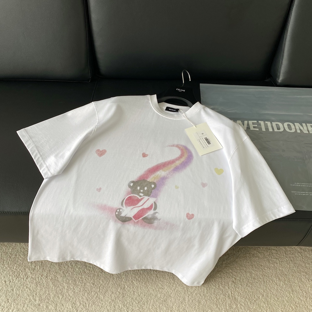 WE11DONE NEW夏のウェルダン 韓国ｎ級品 ファッション Tシャツ 純綿 トップス 男女兼用 ホワイト_2