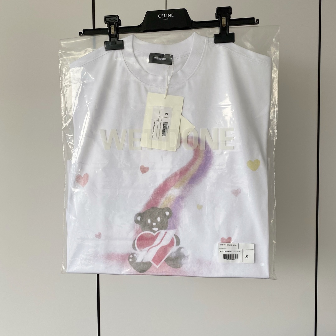 WE11DONE NEW夏のウェルダン 韓国ｎ級品 ファッション Tシャツ 純綿 トップス 男女兼用 ホワイト_3