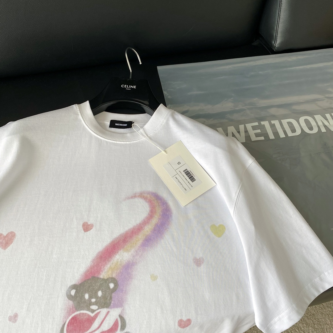 WE11DONE NEW夏のウェルダン 韓国ｎ級品 ファッション Tシャツ 純綿 トップス 男女兼用 ホワイト_4