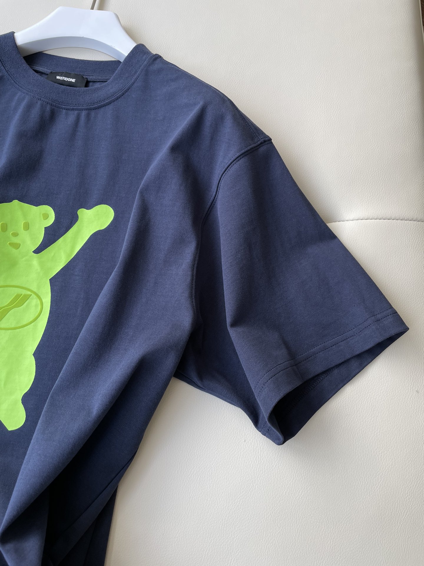 WE11DONE ウェルカムヘル tシャツスーパーコピー 可愛い Tシャツ 純綿トップス グリーン熊 ブルー_3