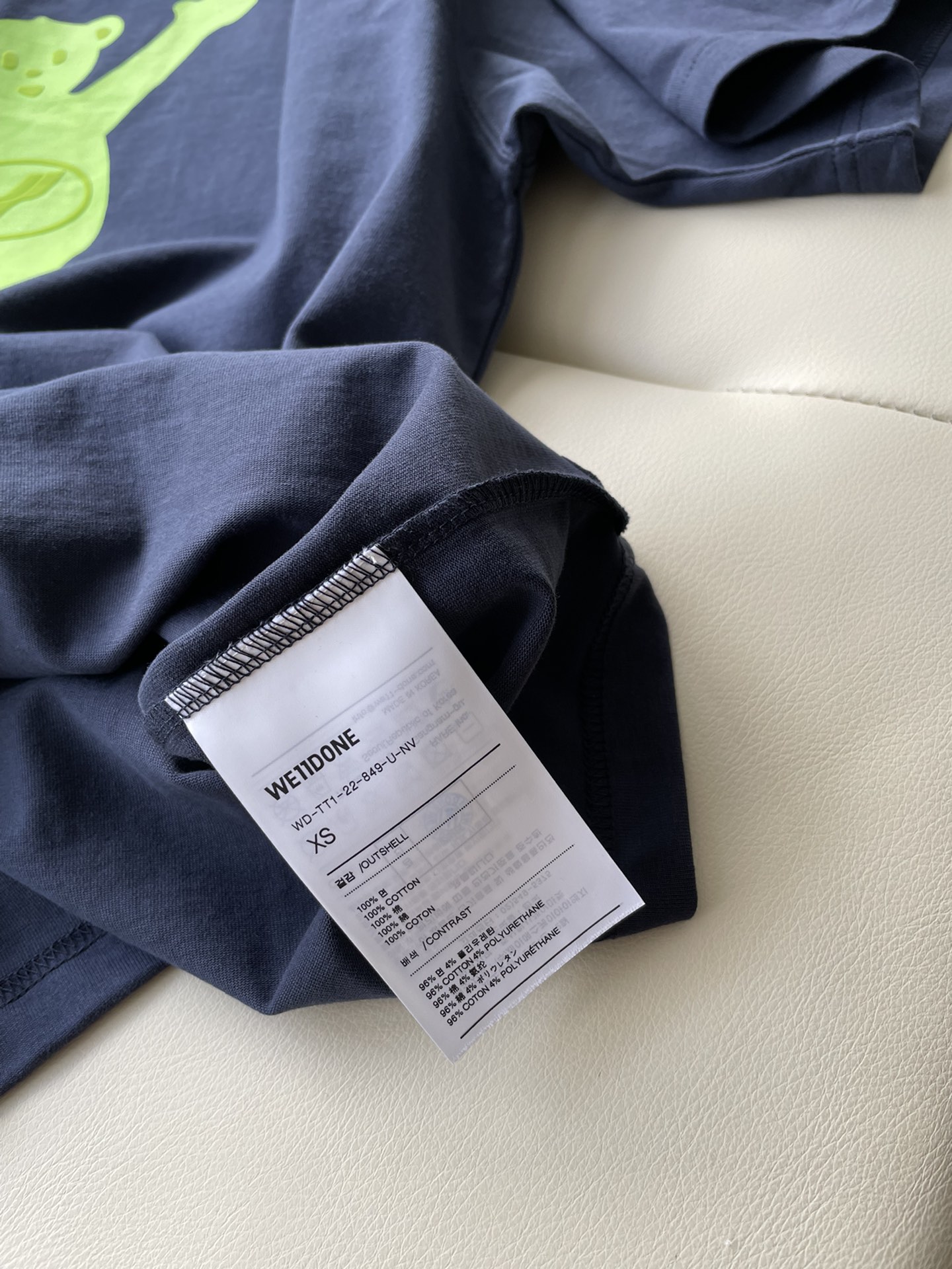 WE11DONE ウェルカムヘル tシャツスーパーコピー 可愛い Tシャツ 純綿トップス グリーン熊 ブルー_8