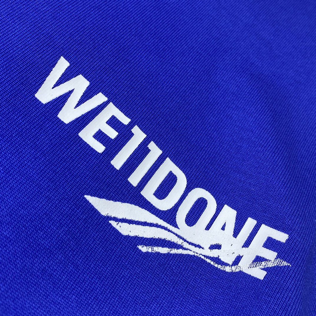 WE11DONE tシャツヘビーウェイトコピー 人気品 Tシャツ 純綿トップス シンプル ブルー_6