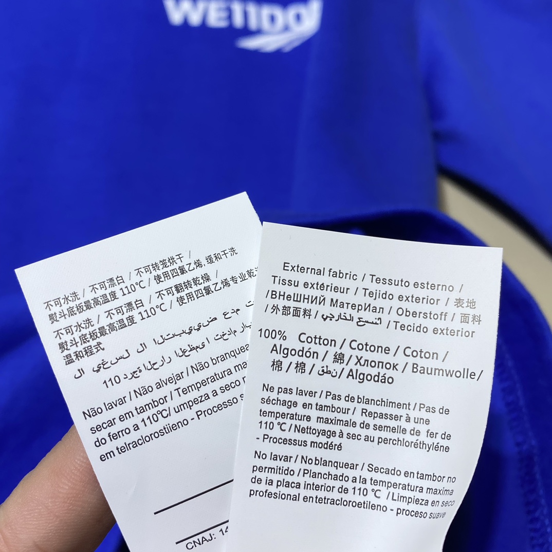 WE11DONE tシャツヘビーウェイトコピー 人気品 Tシャツ 純綿トップス シンプル ブルー_9