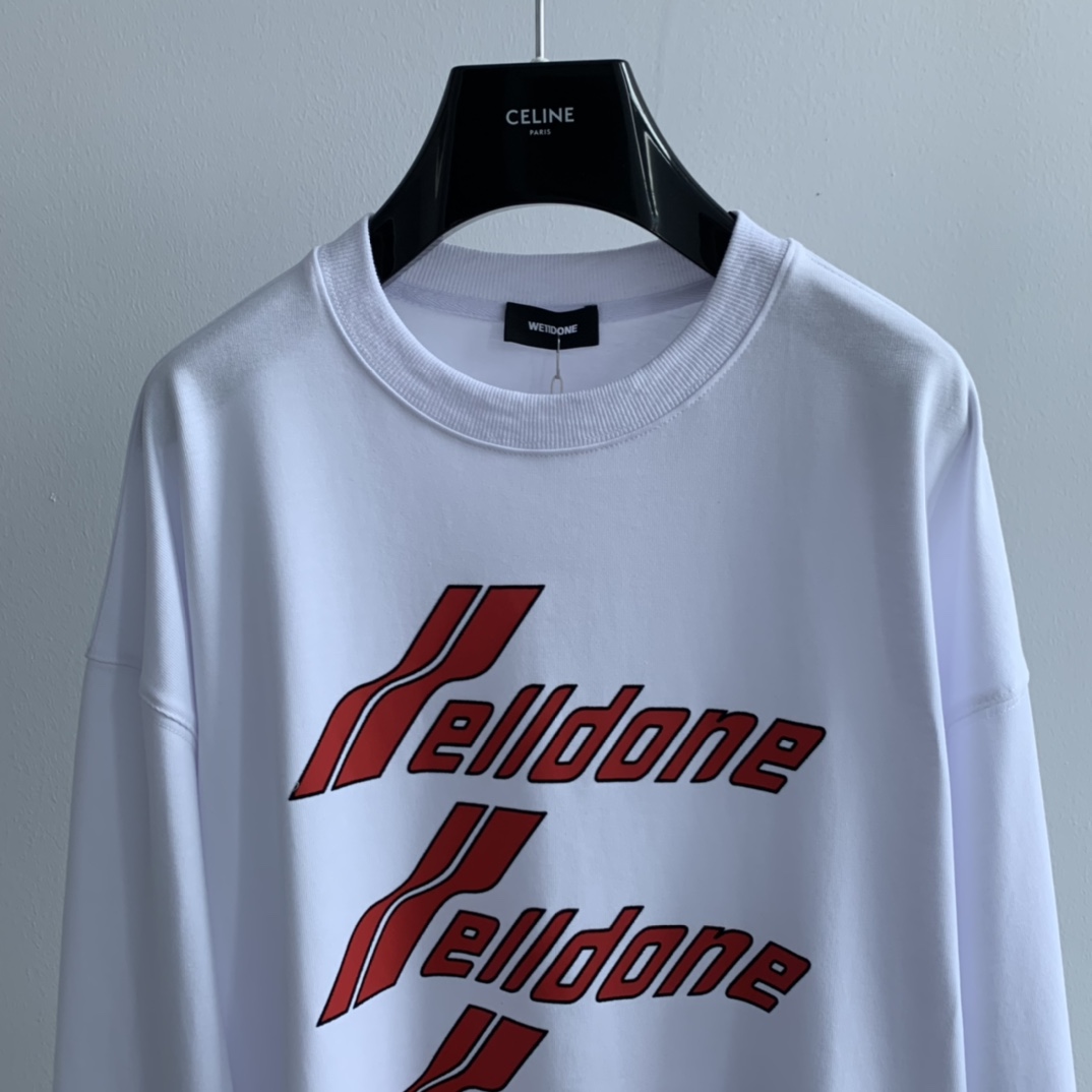 WE11DONE 大活躍 ウェルダンとはコピー トップス 丸首 長袖tシャツ 純綿 シンプル ホワイト_3