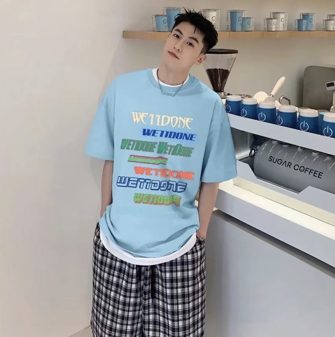 WE11DONE 春夏 ウェルダン アパレルコピー 人気品 ファッション 純綿 tシャツ トップス カラフル 2色可選_6