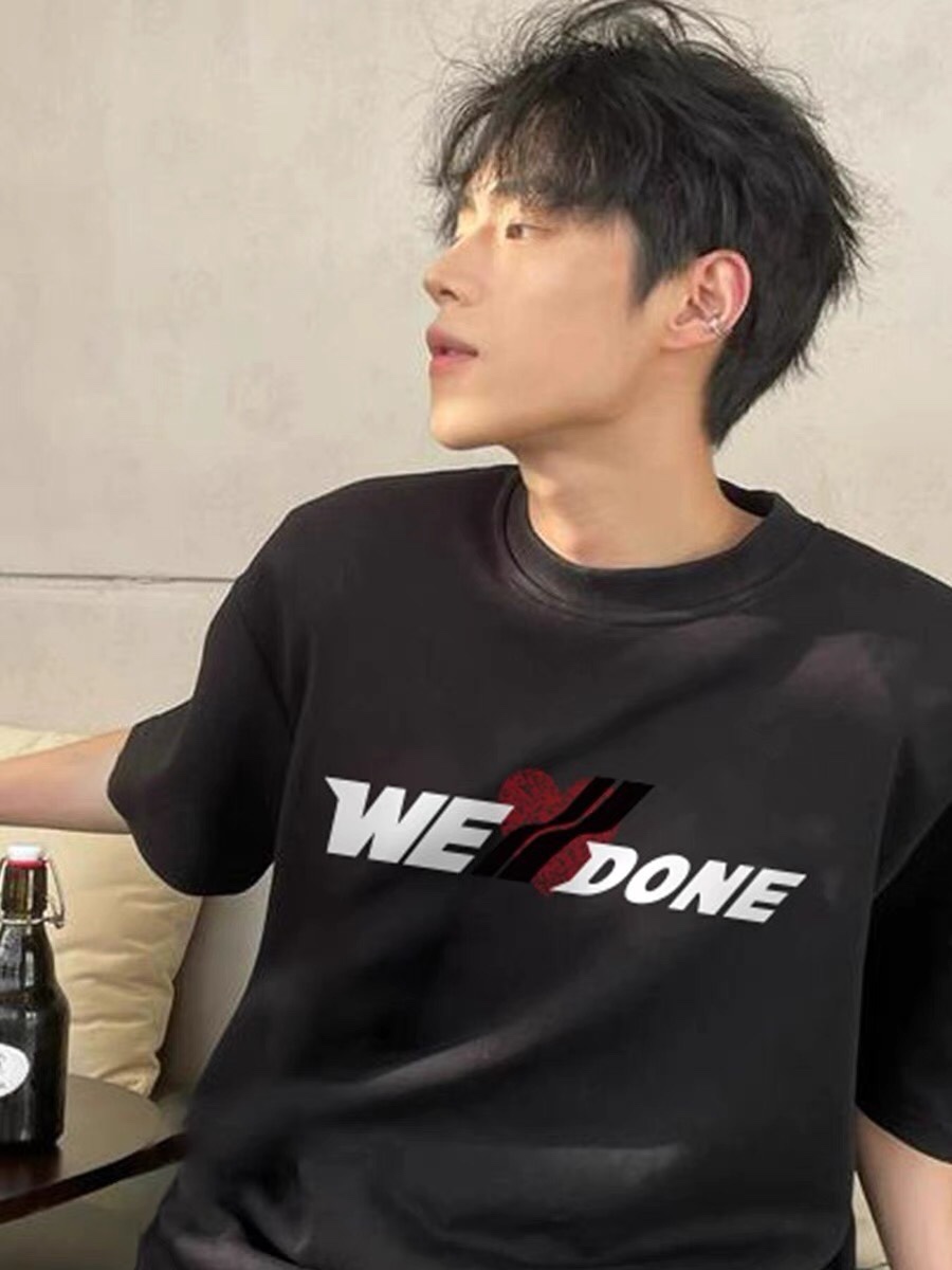 WE11DONE 素敵な ウエルダンとは激安通販 人気 ファッション 純綿 tシャツ トップス 品質保証安い 2色可選_1