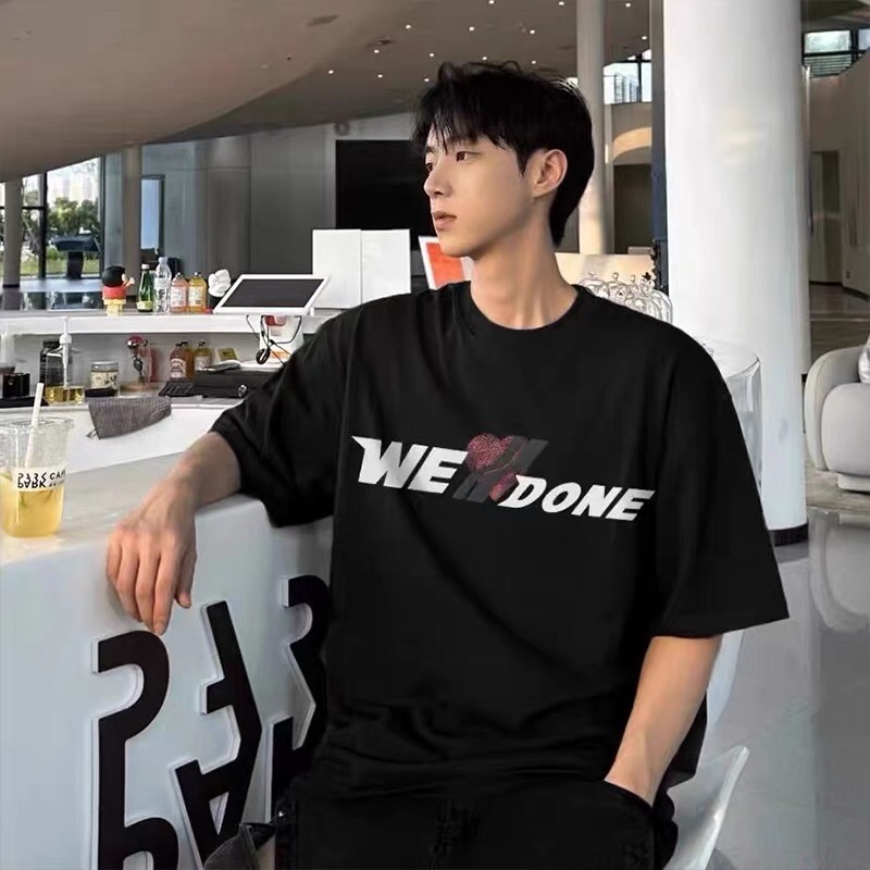 WE11DONE 素敵な ウエルダンとは激安通販 人気 ファッション 純綿 tシャツ トップス 品質保証安い 2色可選_3