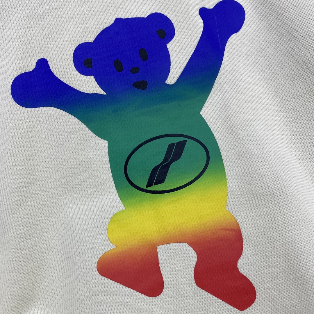 WE11DONE ウェルダン服激安通販 トップス フード付き パーカー 暖かい 純綿 熊 大人気 シンプル ホワイト_4