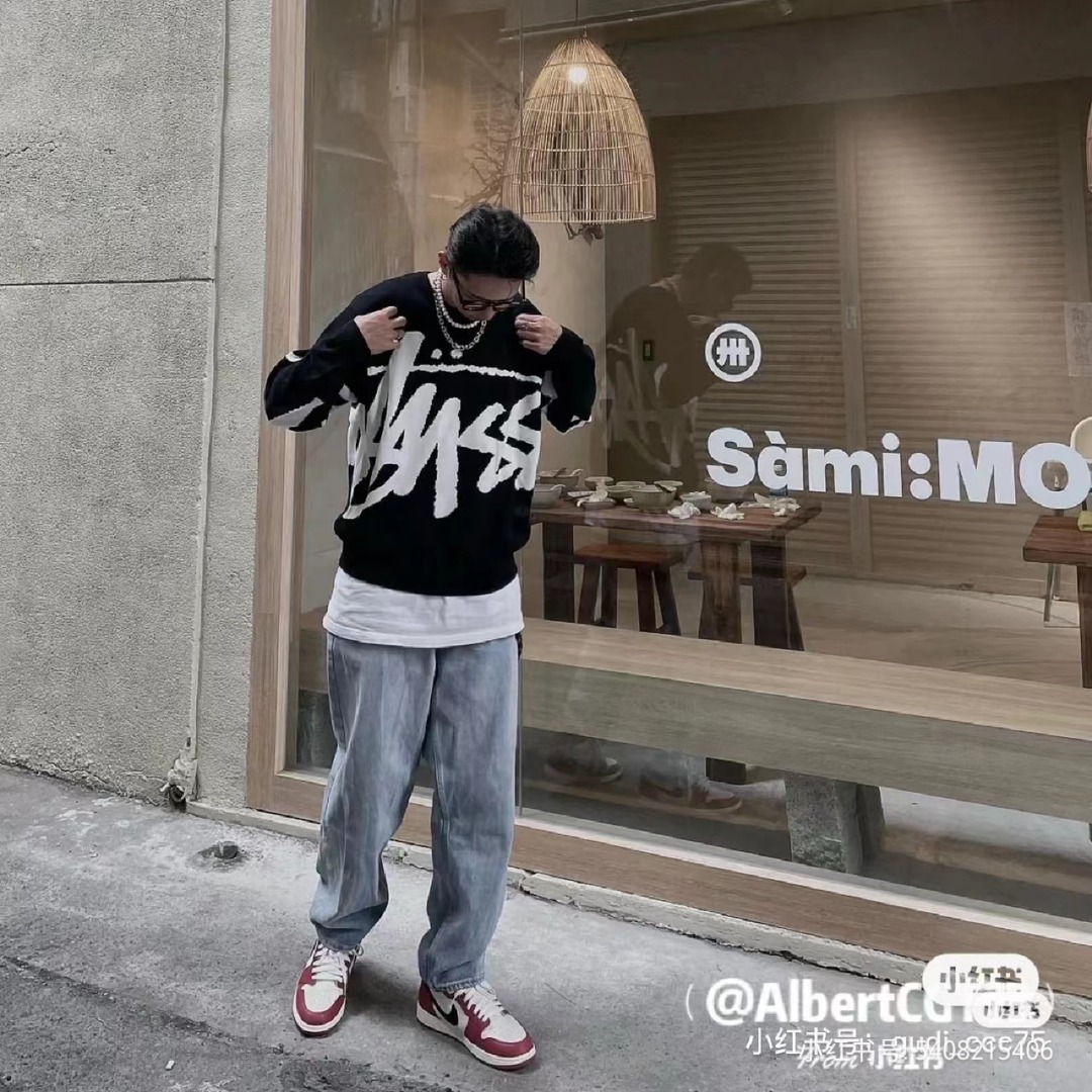 stussy 抜群な存在感  ステューシーセーター偽物 セーター 暖かい 男女兼用 カップル トップス ニット ブラック_4