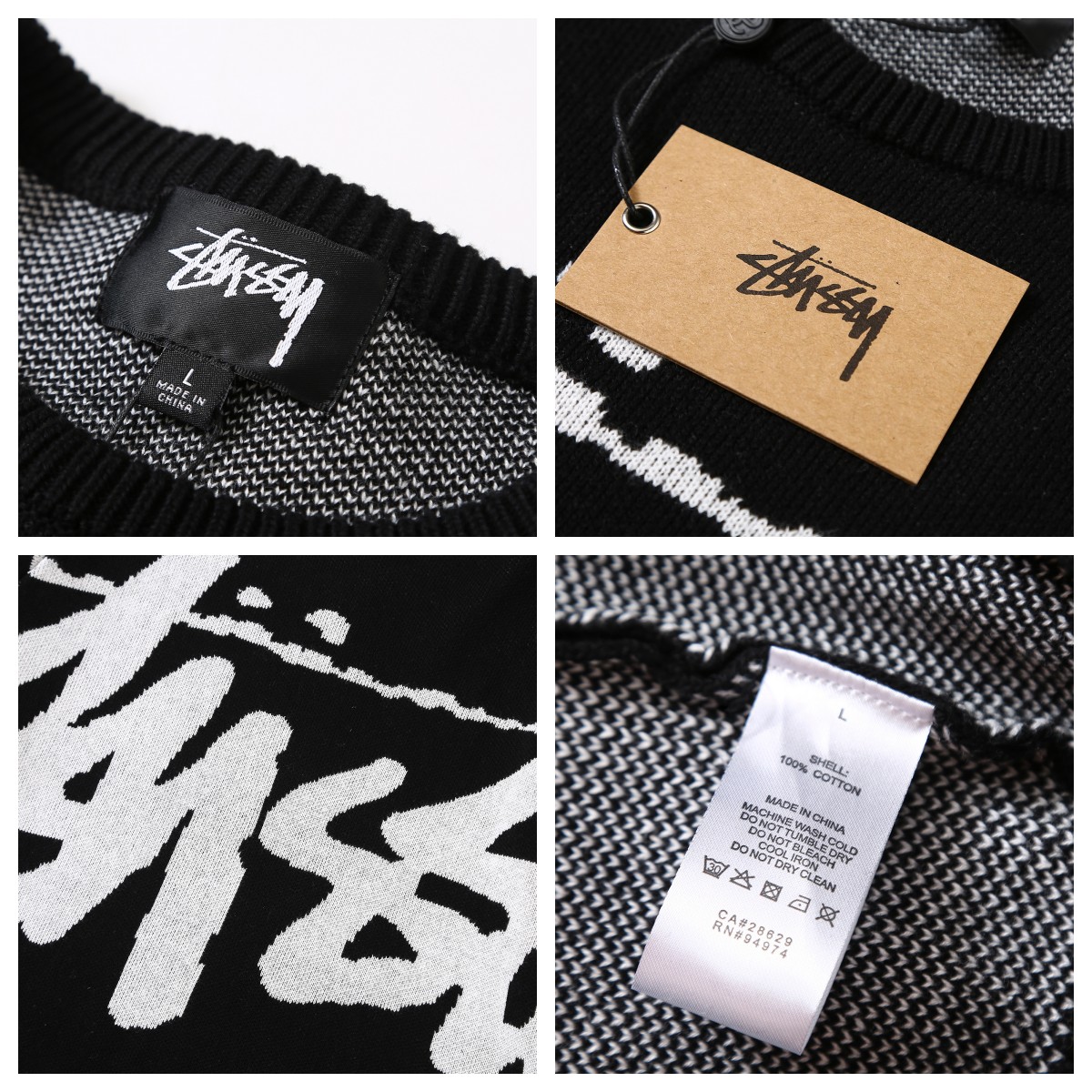stussy 抜群な存在感  ステューシーセーター偽物 セーター 暖かい 男女兼用 カップル トップス ニット ブラック_18