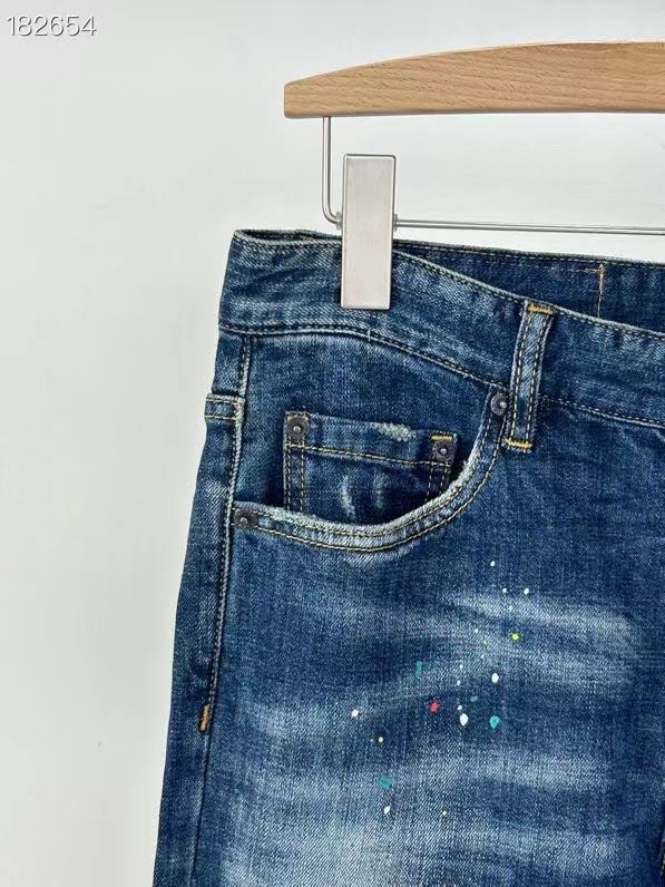 ディースク ズボン激安通販 限定セール低価 デニム ジーンズ メンズ ファッション 美脚 紅葉刺繡 ブルー_4