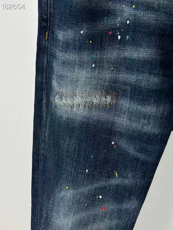 ディースク ズボン激安通販 限定セール低価 デニム ジーンズ メンズ ファッション 美脚 紅葉刺繡 ブルー_5
