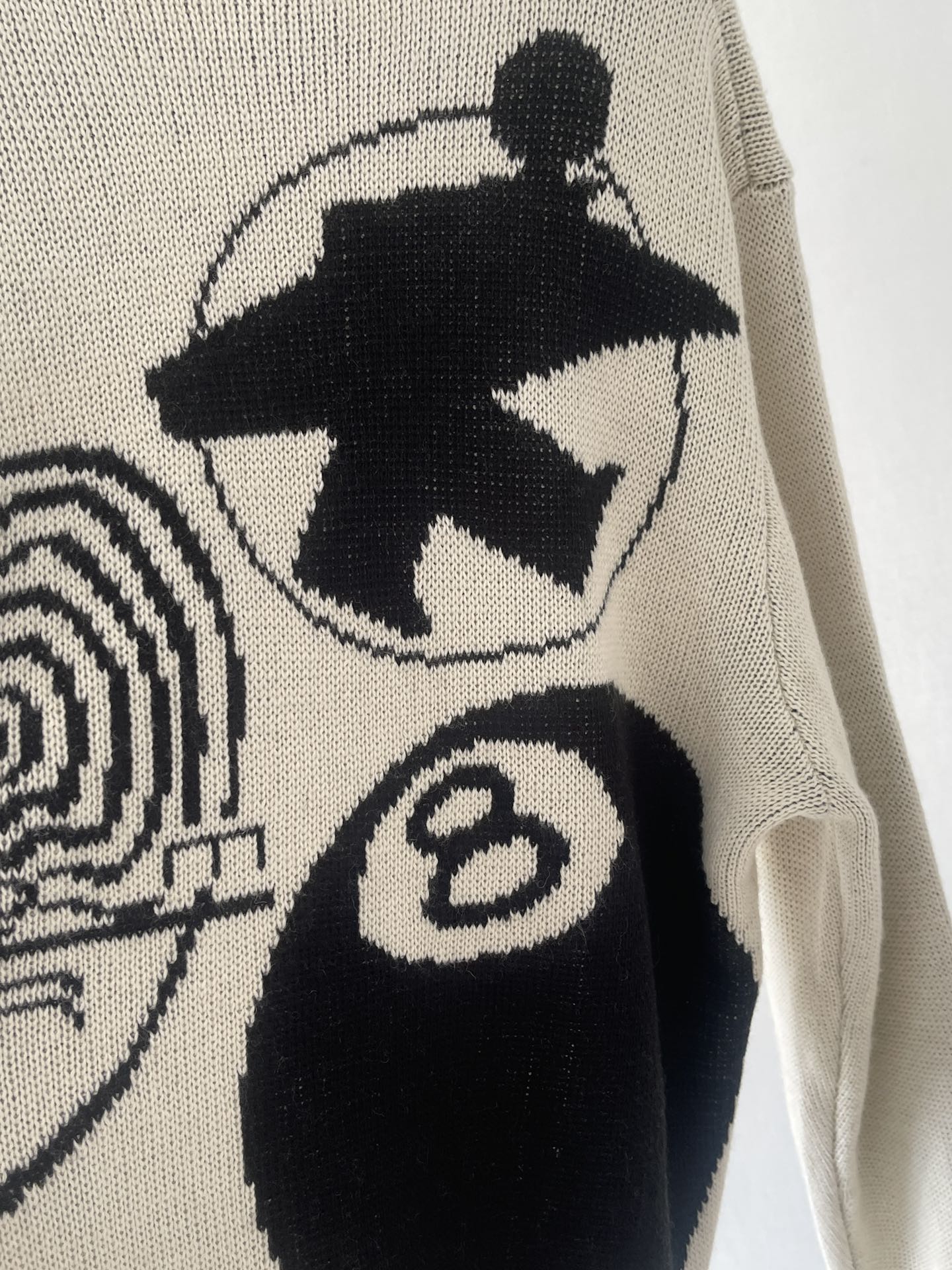 stussy ニットセータースーパーコピー ニットトップス 暖かい 日常服 大人気 グラフィティゆったり ホワイト_14