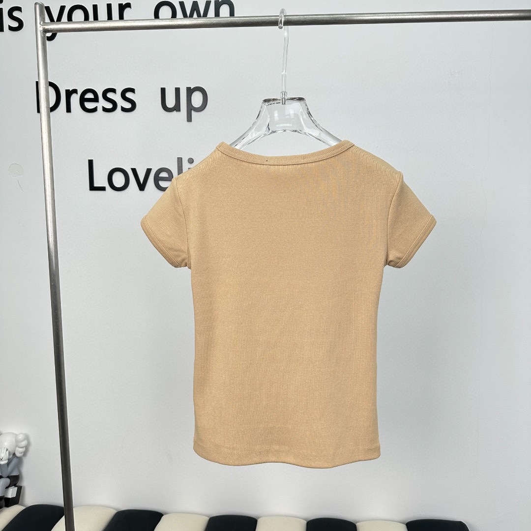 お買い得大人気 アクネストゥディオズ tシャツｎ級品 純綿 丸首 トップス 短袖 ファッション感アップ ブラウン_7