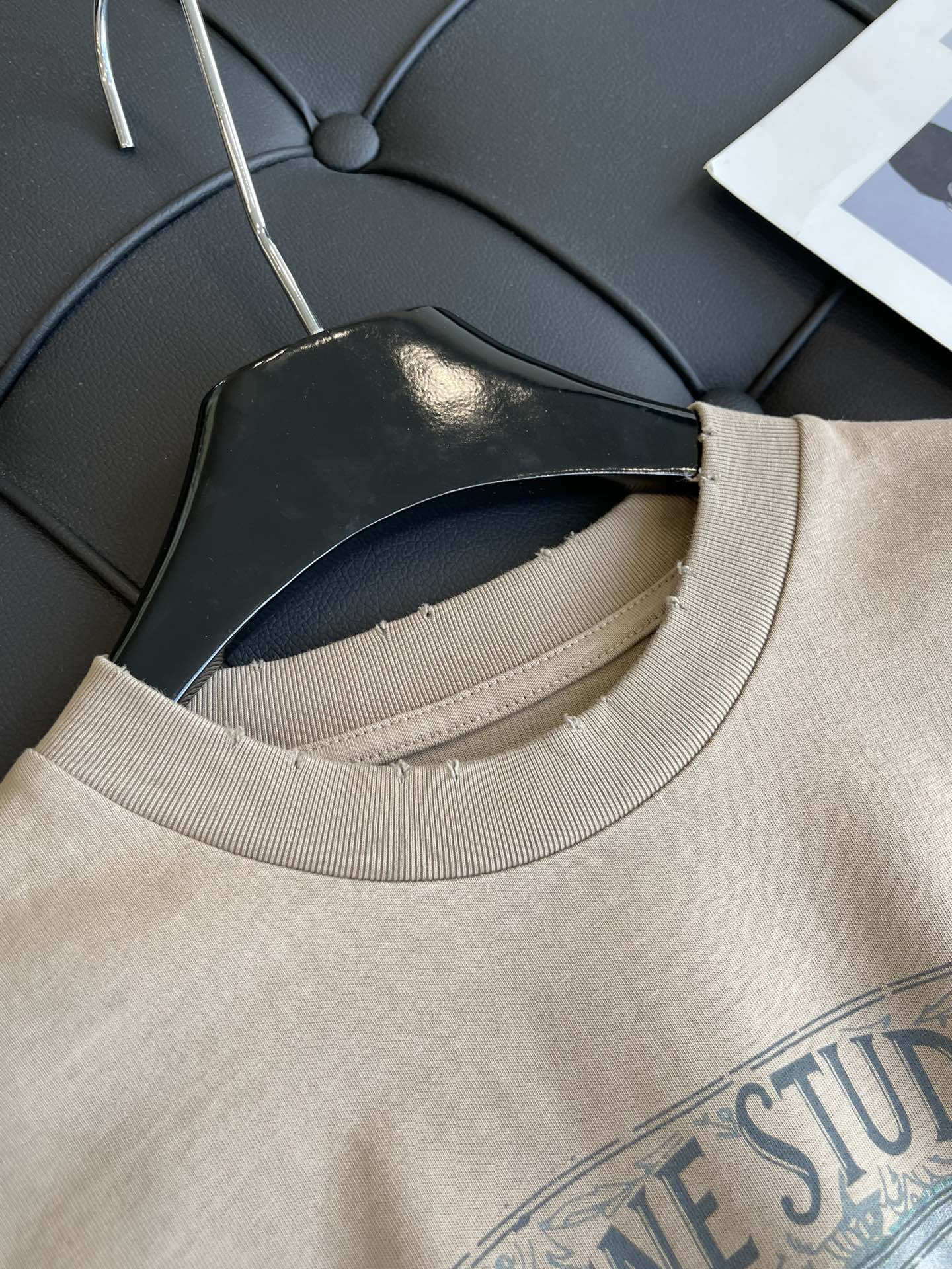 魅せる アクネストゥディオズ tシャツ サイズ感偽物 純綿 フェイクレイヤード トップス 短袖 ファッション 通気性いい ブラウン_2