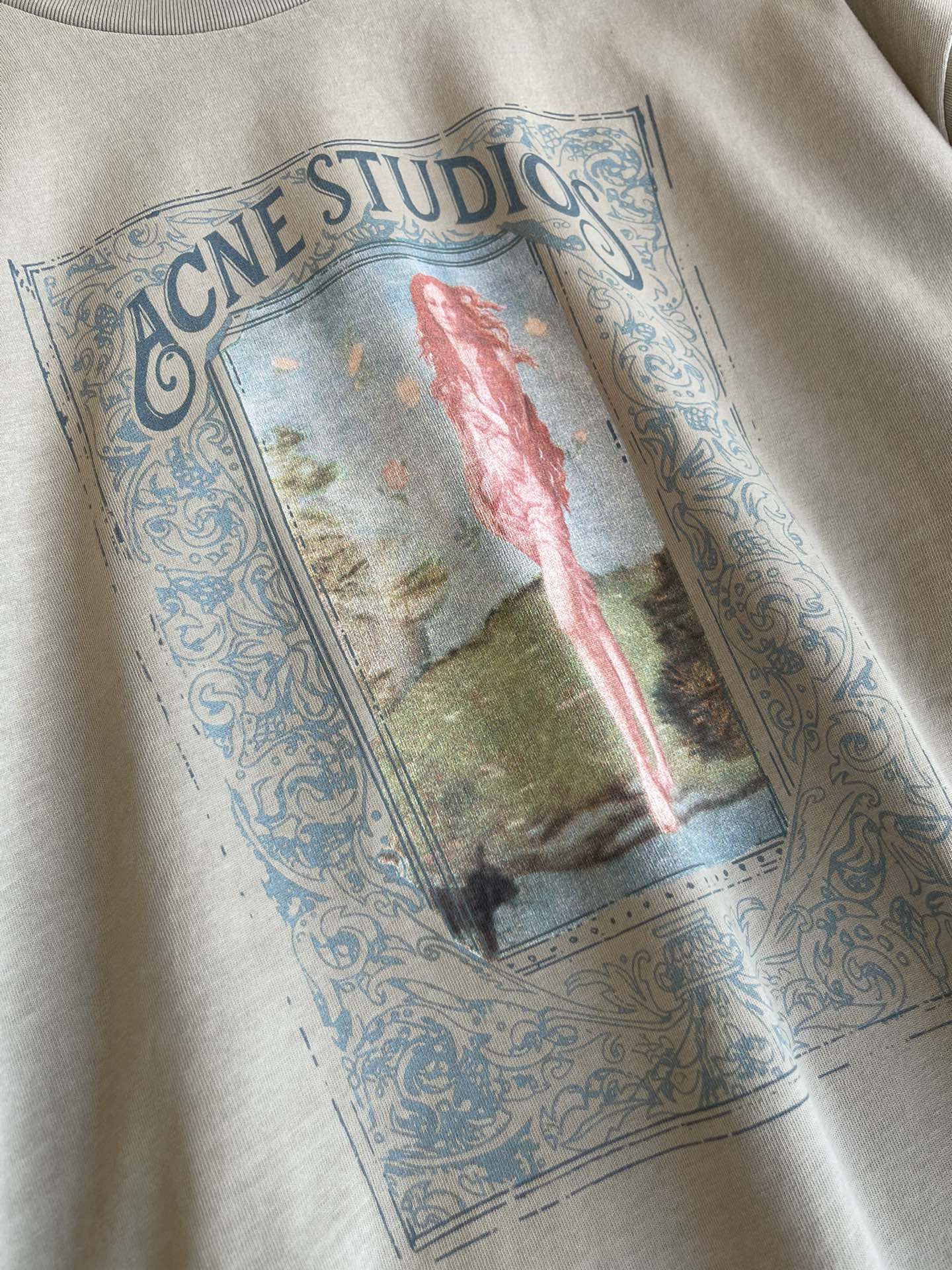 魅せる アクネストゥディオズ tシャツ サイズ感偽物 純綿 フェイクレイヤード トップス 短袖 ファッション 通気性いい ブラウン_4