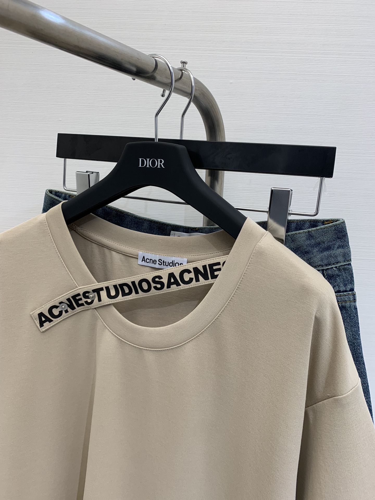 赤字超特価2024 アクネ メンズ tシャツ激安通販 純綿 トップス 短袖 大人気 シンプル 丸首 カジュアル ブラウン_2