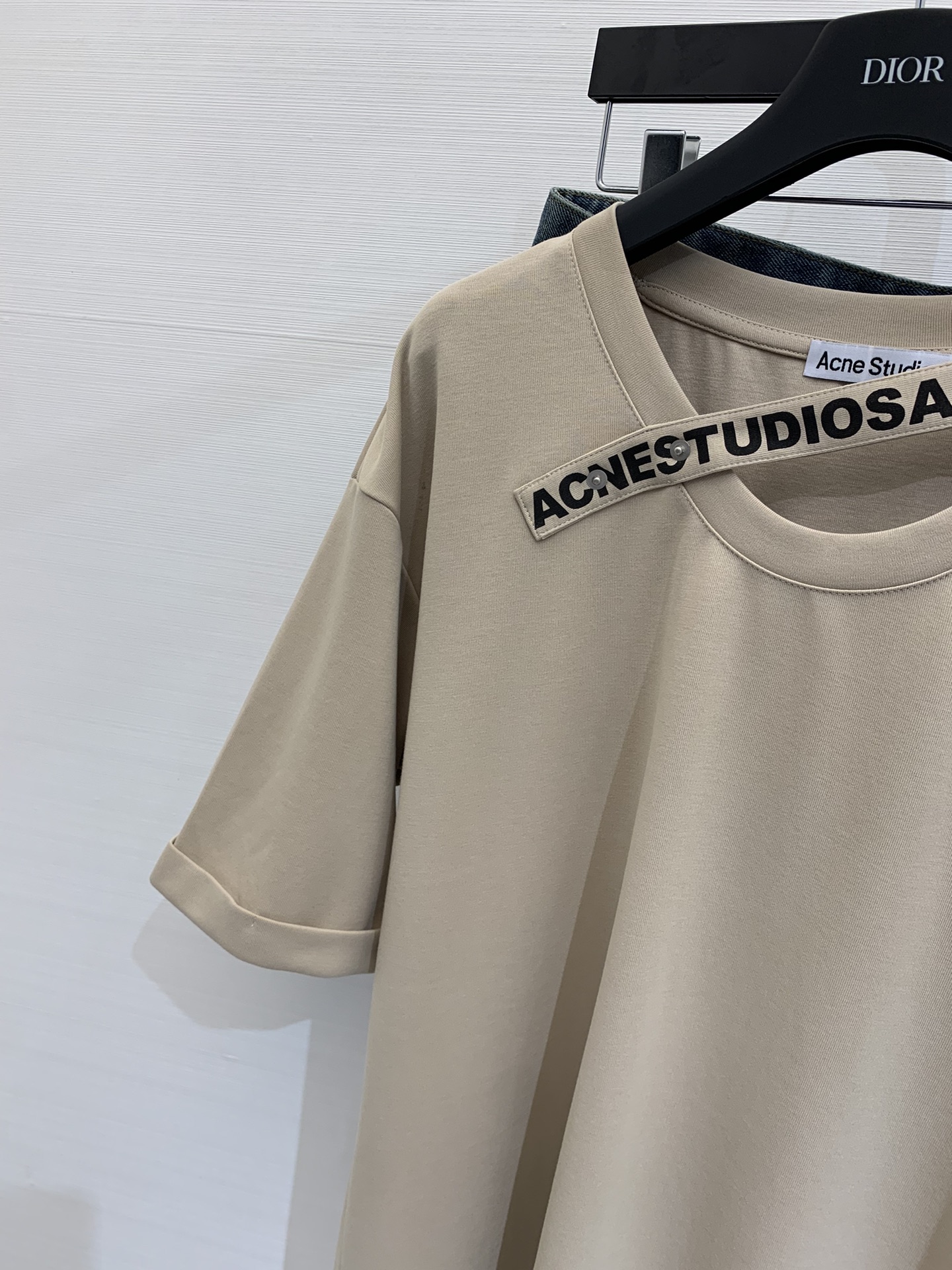 赤字超特価2024 アクネ メンズ tシャツ激安通販 純綿 トップス 短袖 大人気 シンプル 丸首 カジュアル ブラウン_3