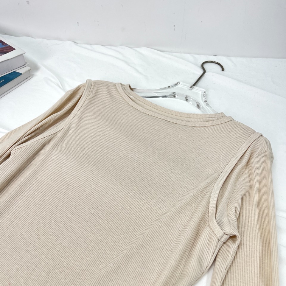 アクネ メンズ tシャツ偽物 純綿 激安品 長袖 トップス プリント フェイクレイヤード 通勤 レディース ブラウン_7