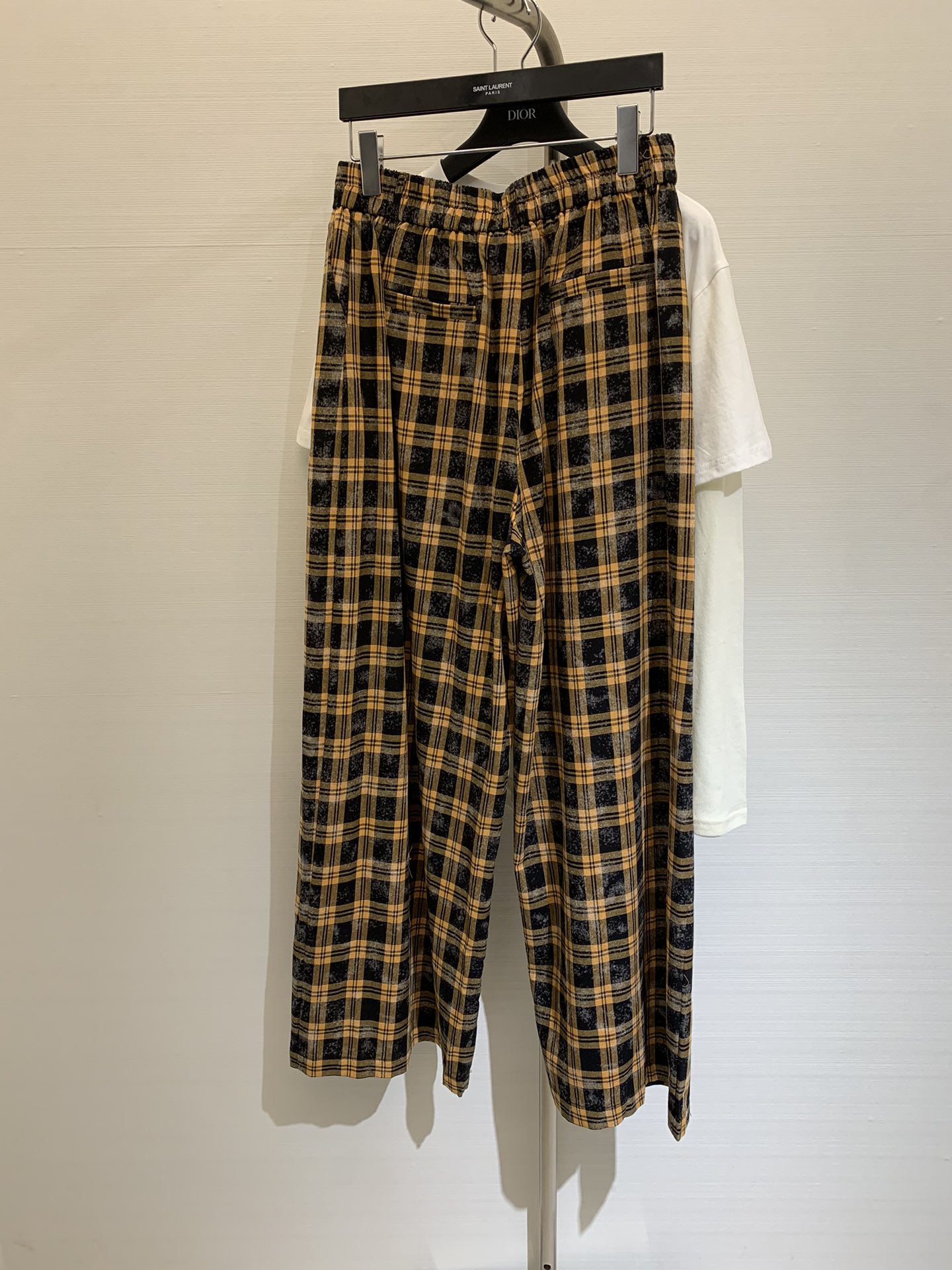 アクネストゥディオズ パンツ メンズｎ級品 カジュアル パンツ 筒形 格子模様 大人気 柔らかい 品質保証 イエロー_5
