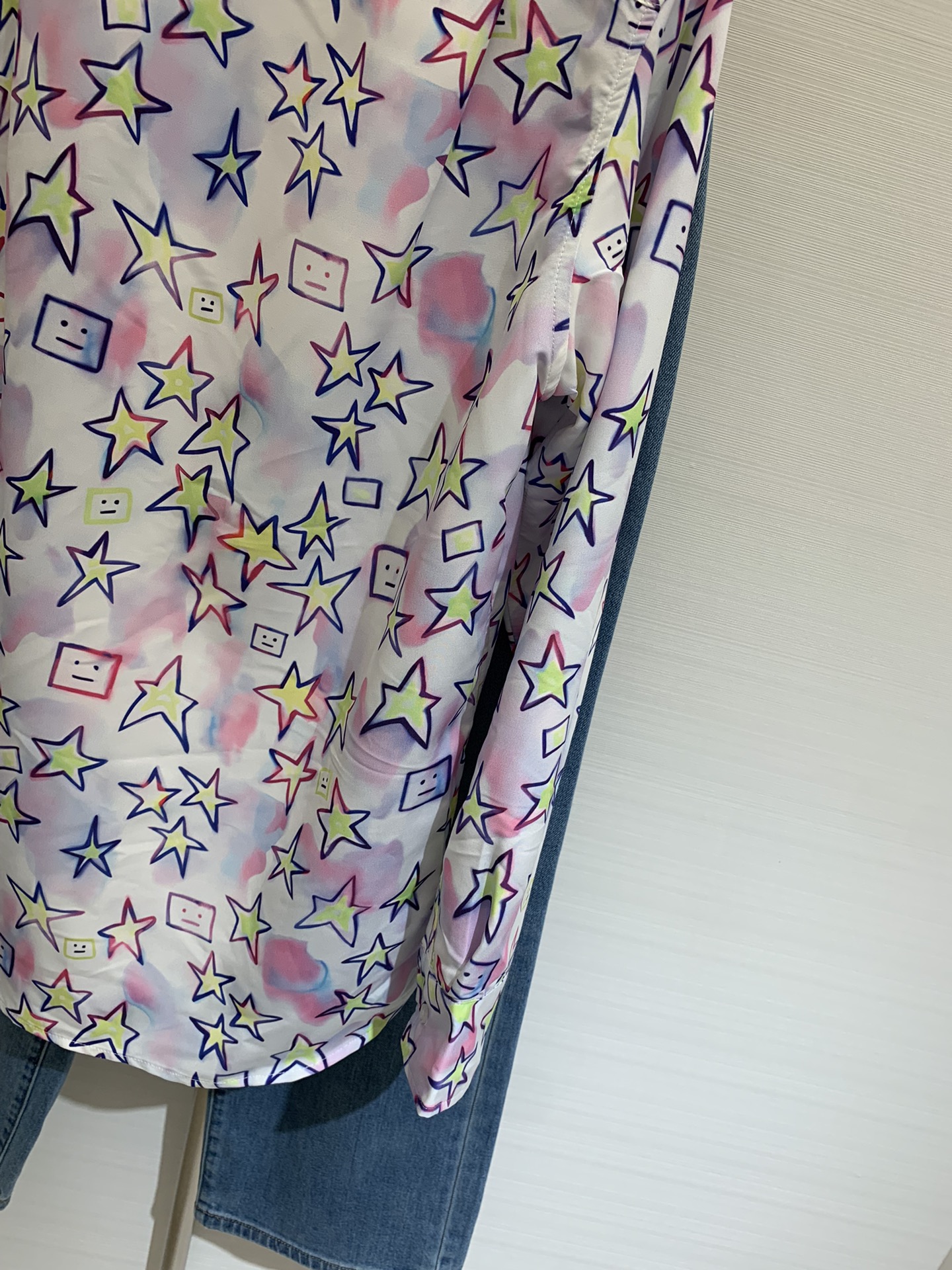 アクネストゥディオズ フーディｎ級品 カジュアルシャツ 星プリント トップス 柔らかい ゆったり カラフル ホワイト_7