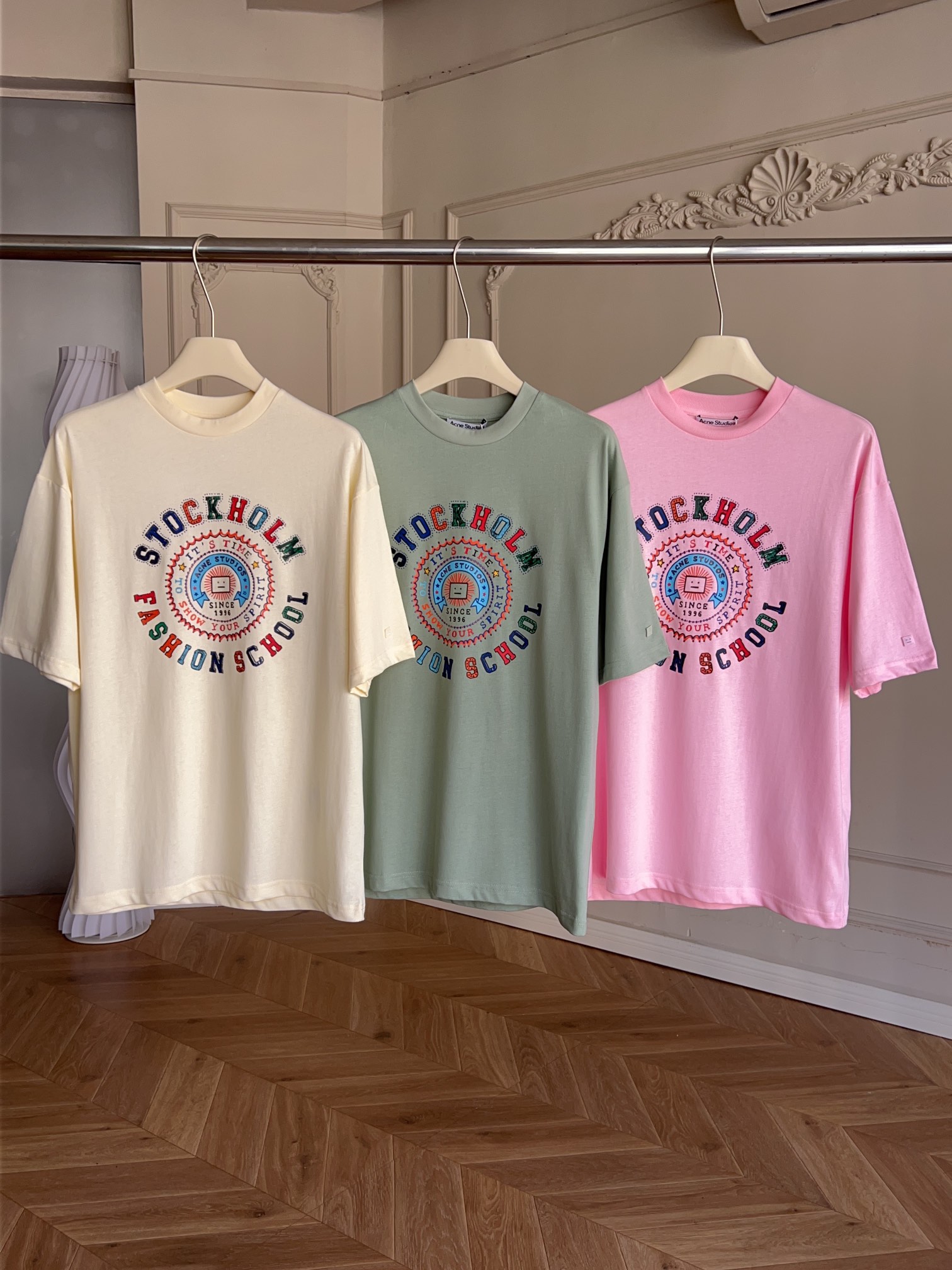 新作入荷格安 アクネストゥディオズ tシャツ サイズ感激安通販 トップス 短袖 プリント 丸首 純綿 人気新作 柔らかい 3色可選_1