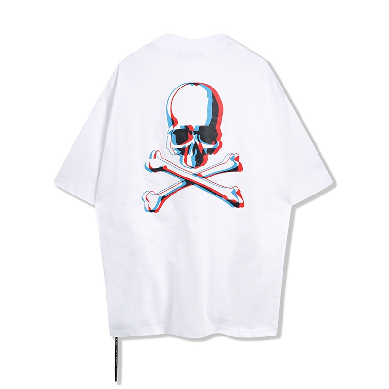 マスターマインドjapan激安通販 人気定番可愛い 純綿 Tシャツ トップス 短袖 髑髏プリント ゆたっり ファッション ホワイト_2