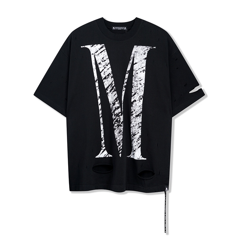 春夏人気セール安い マスターマインド アパレル偽物 大きいＭプリント 純綿 Tシャツ トップス 短袖 髑髏プリント ゆたっり 新作 ブラック_2