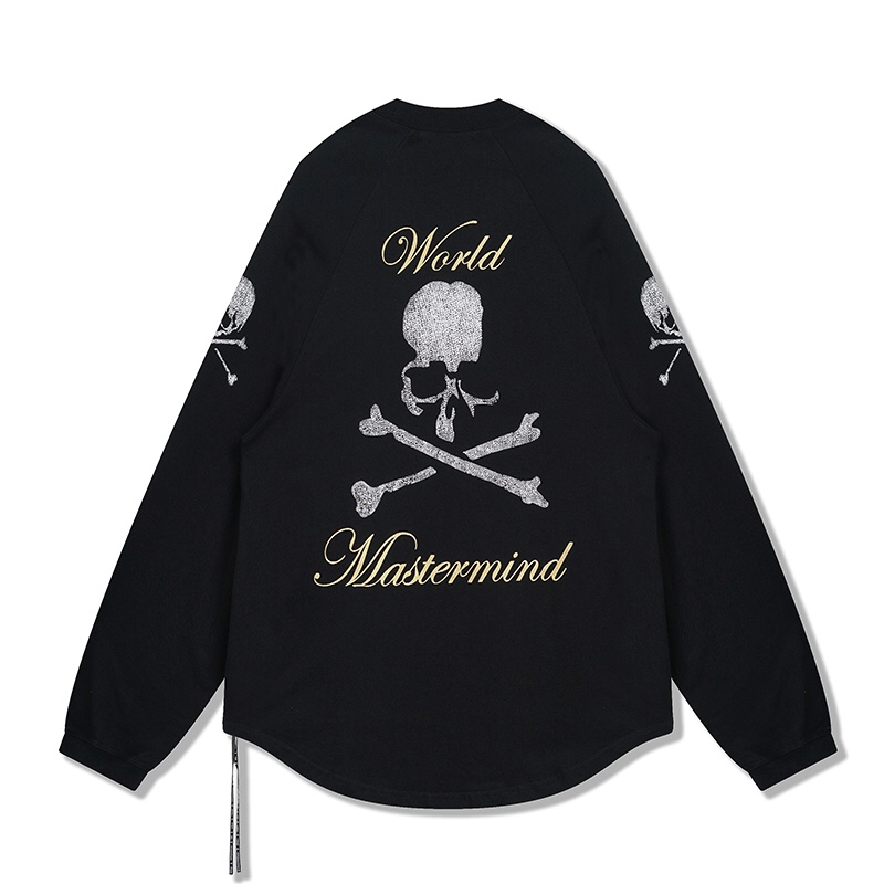 新作到着!! マスターマインド エイプコピー 純綿 Tシャツ トップス 長袖 髑髏プリント 限定 ファッション ブラック_1