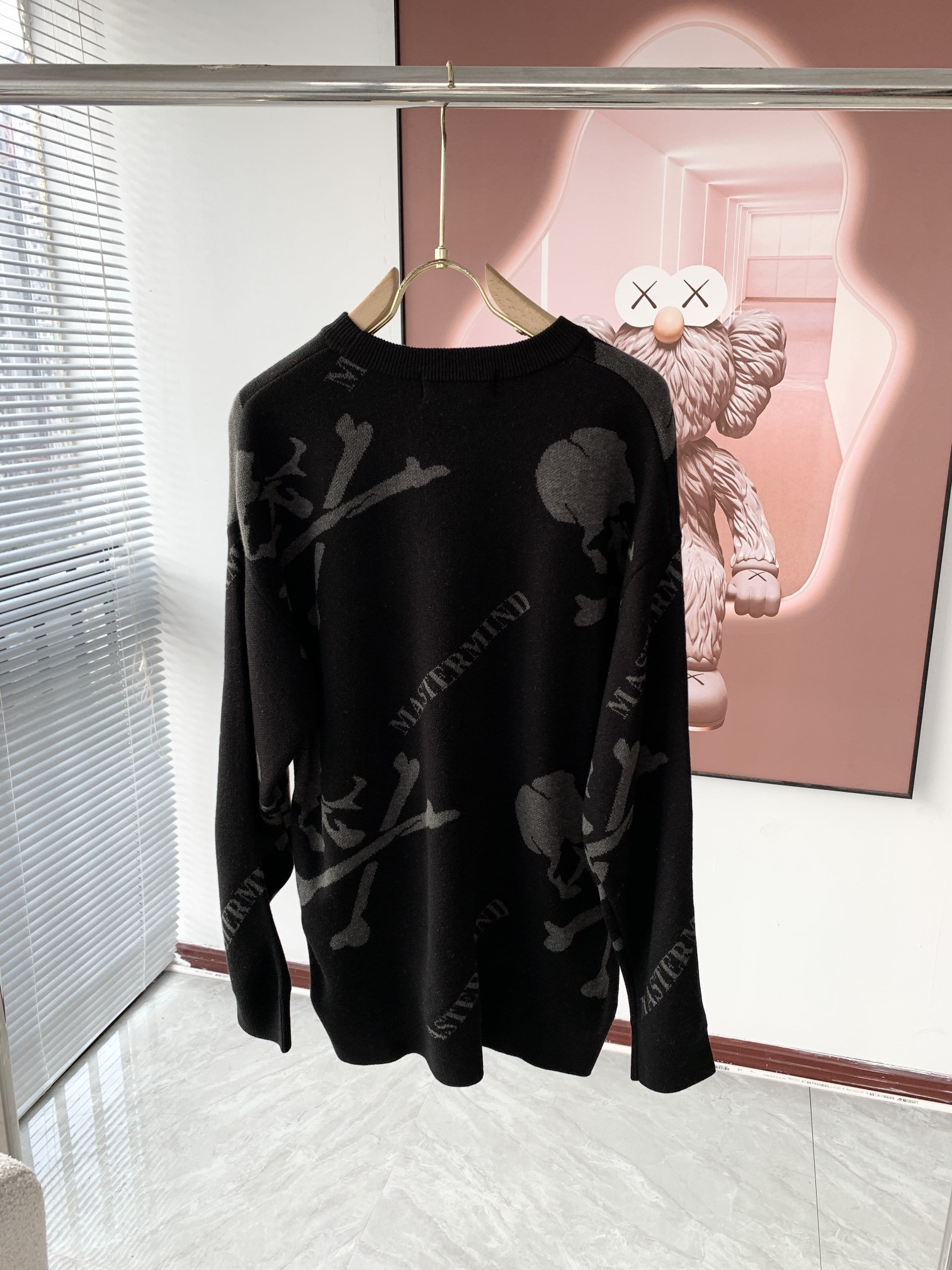MASTERMIND ホスピタリティマインド とはコピー ウール セーター トップス 柔らかい ニット 髑髏ロゴ ブラック_2