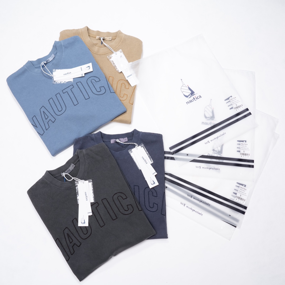最安値人気 今季セール限定品ノーティカ アメリカ激安通販 純綿 トップス 半袖Tシャツ 刺繍ロゴ シンプル 4色可選_5
