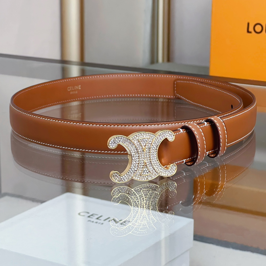 オシャレにお得100%新品ベルトセリーヌ偽物　幅2.5cm　輸入牛革_3