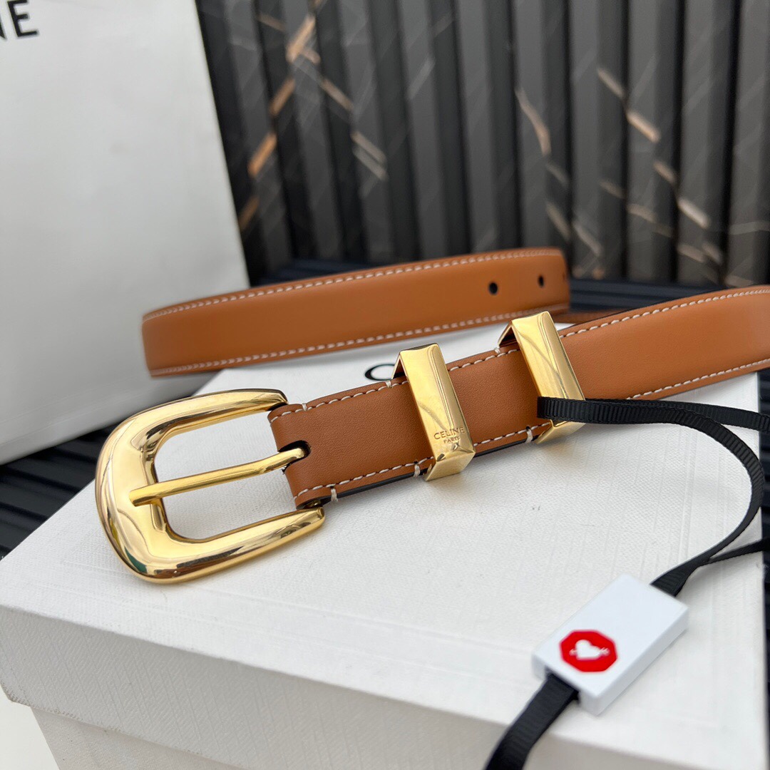 HOT100%新品セリーヌベルトスーパーコピー　WESTERN Mサイズのスムースレザーベルト_2