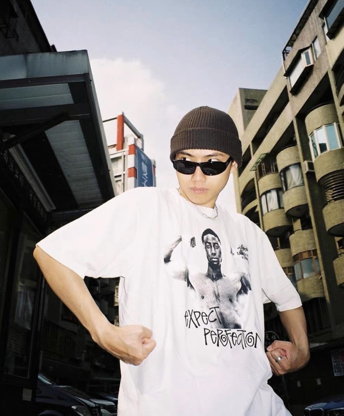 大活躍 マーティンローズ オンラインコピー 純綿 トップス 半袖 tシャツ 写真とロゴプリント 大人気 2色可選_12