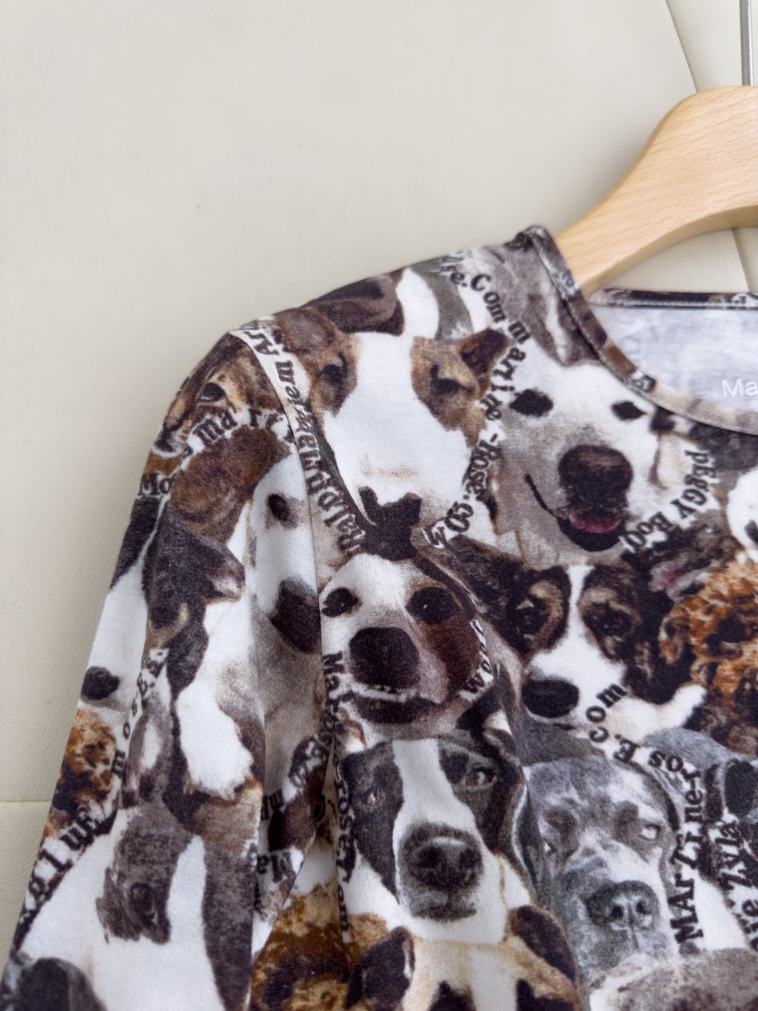 人気定番豊富な マーティンローズ セールｎ級品 純綿 トップス 長袖 tシャツ カラフル 犬プリント 弾性がいい ブラック_4