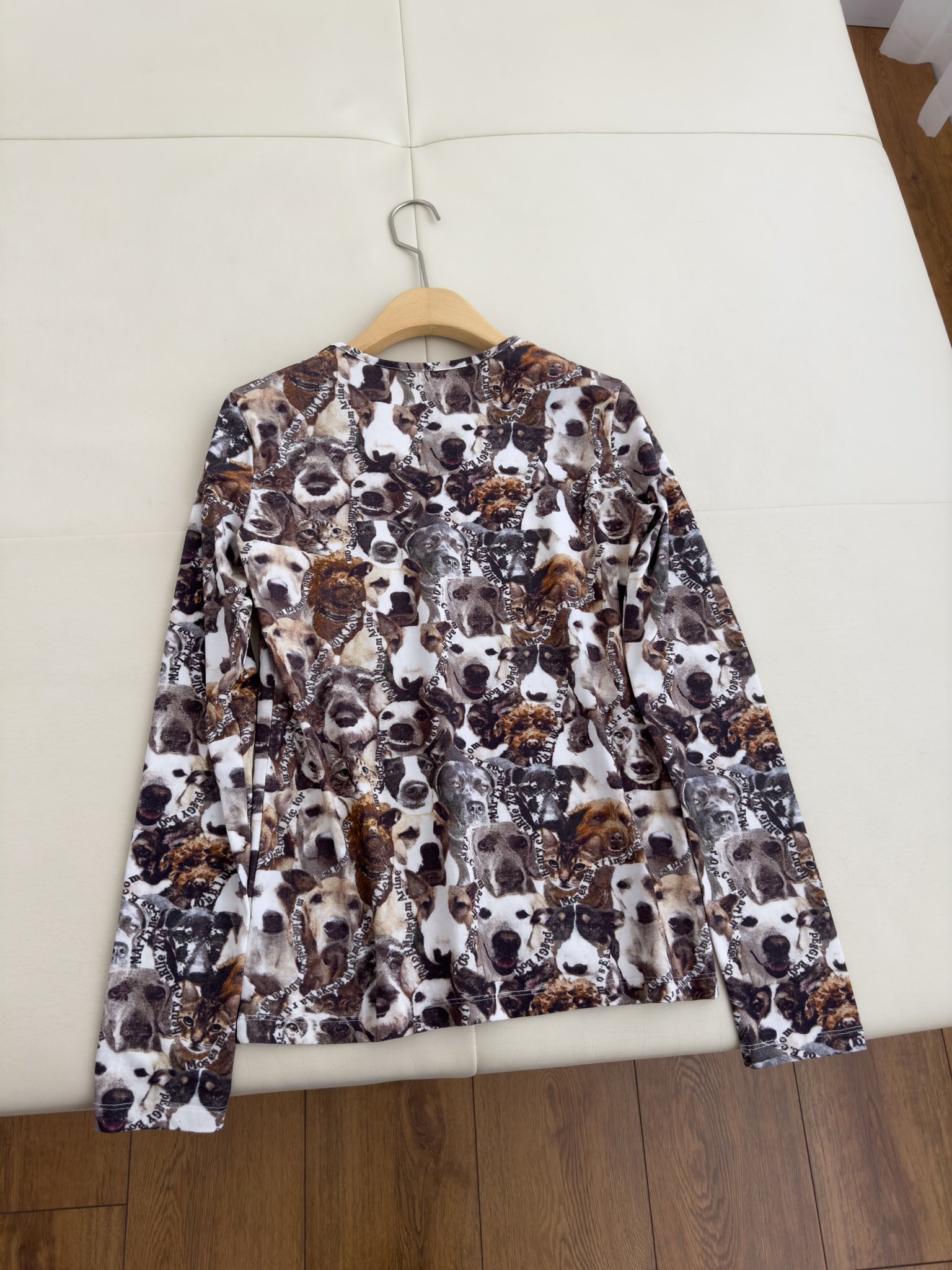 人気定番豊富な マーティンローズ セールｎ級品 純綿 トップス 長袖 tシャツ カラフル 犬プリント 弾性がいい ブラック_8